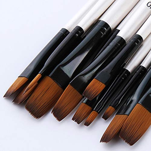 Acrylic Paint Brushes - 12PC Watercolor Paint Brush Set for Gouache and Oil Painting and Face Nail Canvas Body and Rock Painting - Round Miniature Paintbrushes for Artist and Beginners Tip Paint -1- Acrylic Paint Brushes - 12PC Watercolor Paint Brush Set for Gouache and Oil Painting and Face Nail Canvas Body and Rock Painting - Round Miniature Paintbrushes for Artist and Beginners Tip Paint -1-