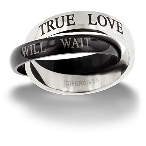 RSTL Forgiven Jewelry-True love will wait Purity Band Stainless Steel Ring size 9-Christian Jewelry RSTL Forgiven Jewelry-True love will wait Purity Band Stainless Steel Ring size 9-Christian Jewelry