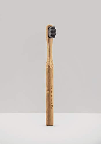 Zahn Ultra Soft Bamboo Toothbrush for Sensitive Gums  BPA Free Micro Fine Nano Bristles Bamboo Tooth Brush -Black-