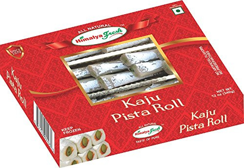 HIMALYA FRESH Kaju Pista Roll - Premium Authentic Indian Food and Sweets Made With Cashew Nuts and Pistachio - No Fillers Or Preservatives HIMALYA FRESH Kaju Pista Roll - Premium Authentic Indian Food and Sweets Made With Cashew Nuts and Pistachio - No Fillers Or Preservatives