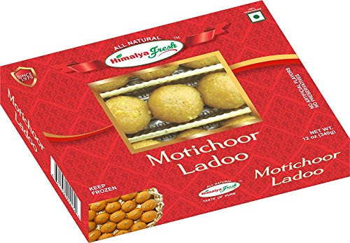 HIMALYA FRESH Motichoor Ladoo 12oz - Premium Authentic Indian Food and Sweets Made With Gram flour Sugar and Vegetable Oil - No Fillers Or Preservatives HIMALYA FRESH Motichoor Ladoo 12oz - Premium Authentic Indian Food and Sweets Made With Gram flour Sugar and Vegetable Oil - No Fillers Or Preservatives