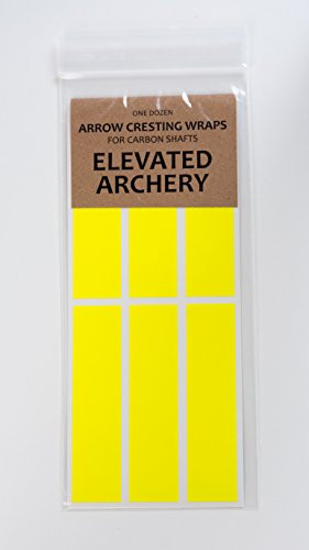 Elevated Archery 4 inch Arrow Cresting Wraps for Carbon Shafts Pack of 12 -Neon Yellow-