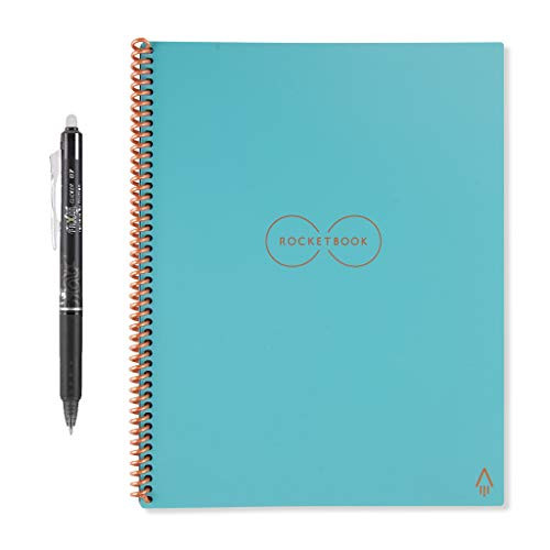 Rocketbook Everlast Smart Reusable Notebook, Letter Size, Neptune Teal Cover, 8.5" x 11" (EVR-L-K-CCE)