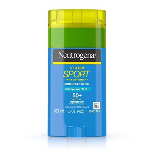 Neutrogena CoolDry Sport Sunscreen Stick with Broad Spectrum SPF 50+, Sweat- & Water-Resistant Sunscreen with Oil- & PABA-Free Formula, 1.5 oz, Pack of 3