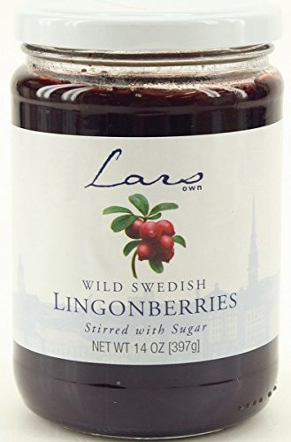 Lars  Own Wild Swedish Lingonberries Stirred with Sugar 14-ounce -397g- Jar No Preservatives