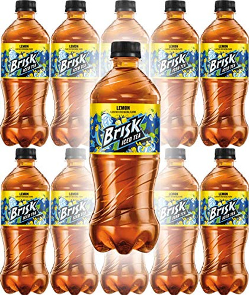 Brisk Lemon 20 oz Soda Bottles -Pack of 12  Total of 240 FL OZ-