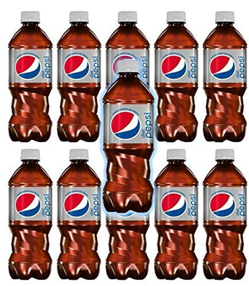 Diet Pepsi 20 oz Soda Bottles -Pack of 12  Total of 240 FL OZ-