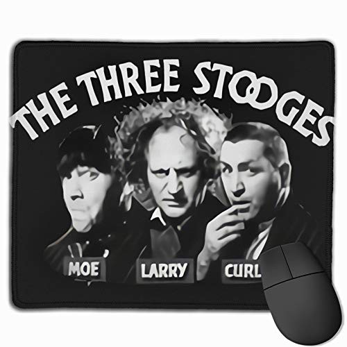The Three Stooges Mouse Mat with Stitched Edges Waterproof Keyboard Pad Non-Slip Rubber Base Mousepad for Laptop Computer  and  Pc