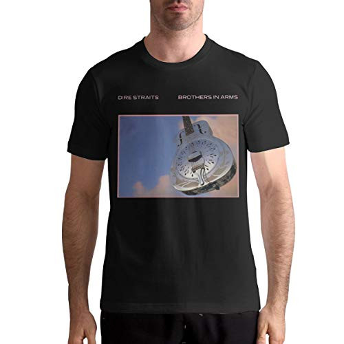 AngeloCaroline Dire Straits Man s Casual T Shirt Cotton Short Sleeve Tops Medium Black
