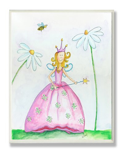 The Kids Room by Stupell Fairy Princess Among Daisies Rectangle Wall Plaque