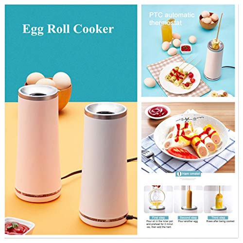 fine_fine Egg Roll Cooker with Auto Shut Off - Egg Maker Dash Rapid Egg Cooker - Omelet Breakfast Maker Cup - Multifunction Eggs Sausage Boiler Omelet Hotdog Maker Machine for Breakfast -White-