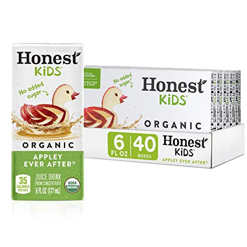 Honest Kids Appley Ever After  Organic Juice Drink  6 Fl oz Juice Boxes  Pack Of 40  Apple  6 Fl Oz -Pack of 40-