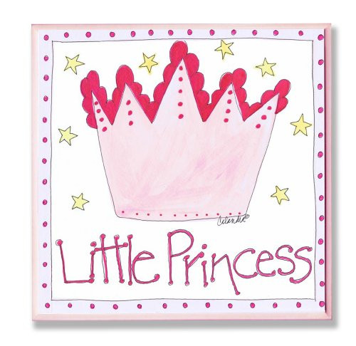 The Kids Room by Stupell Little Princess with Pink Crown Square Wall Plaque
