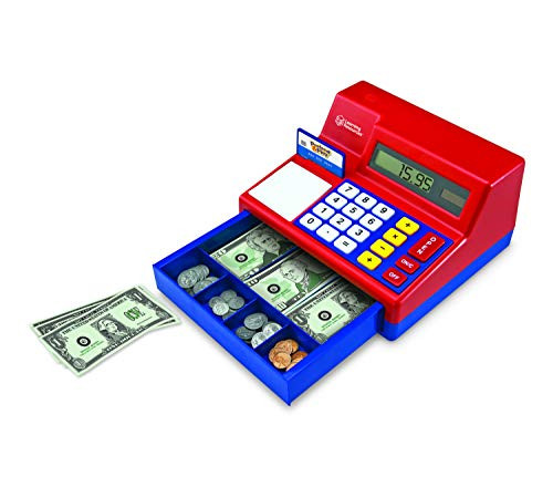 Learning Resources Pretend and Play Calculator Cash Register, 73 Pieces.