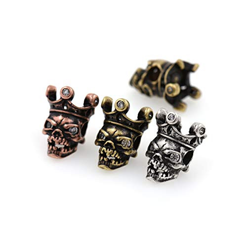 King Crown Skull Head Beads Micro Pave Cubic Zirconia Gemstone Bracelet Spacer Beads DIY Jewelry Charms 10x14mm 10Pcs