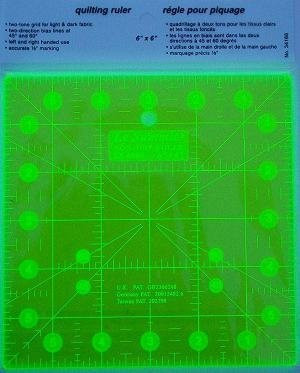 Le Summit Yellow Non Slip Patchwork  and  Quilting Ruler 6 inchX6 inch Same As Omnigrid