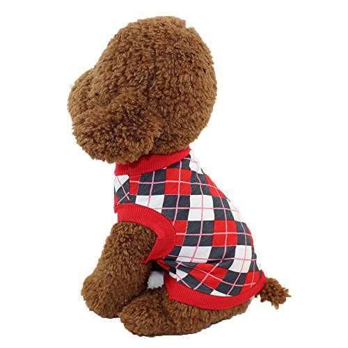 Howstar Pet Shirt Cotton Puppy Vest Cute Dog T-Shirt Spring Pet Apparel -M Red- Howstar Pet Shirt Cotton Puppy Vest Cute Dog T-Shirt Spring Pet Apparel -M Red-