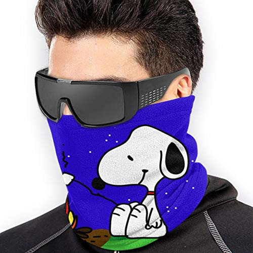 Others Snoopy Elastic Microfiber Neck Warmer for Men and Women Black