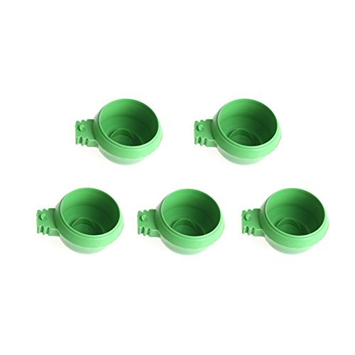 Wodwad Mini Bird Parrot Food Water Bowl Feeder Plastic Pigeons Birds Cage Sand Cup Feeding Holder -5Pcs  S-