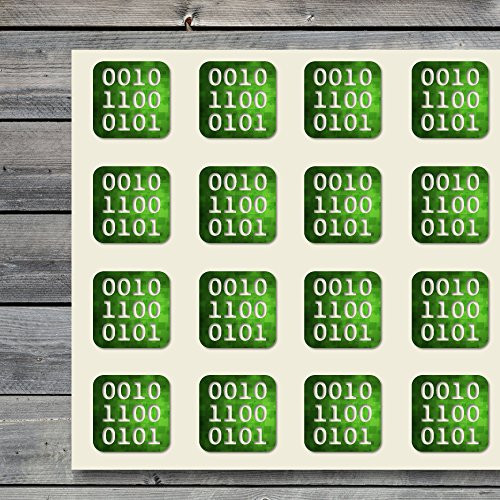 Binary Code Craft Stickers  30 Stickers at 1.5 Inches  Great Shapes for Scrapbook  Party  Seals  DIY Projects  Item 1046708