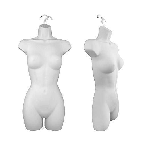 Only Hangers Women s Torso Female Plastic Hanging Mannequin Body Form White - Pack of -1-