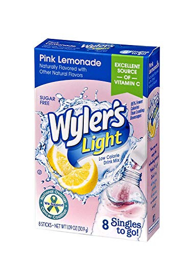 Wyler s Light Pink Lemonade Singles To Go Drink Mix  8 CT -Pink Lemonade  Pack - 3-