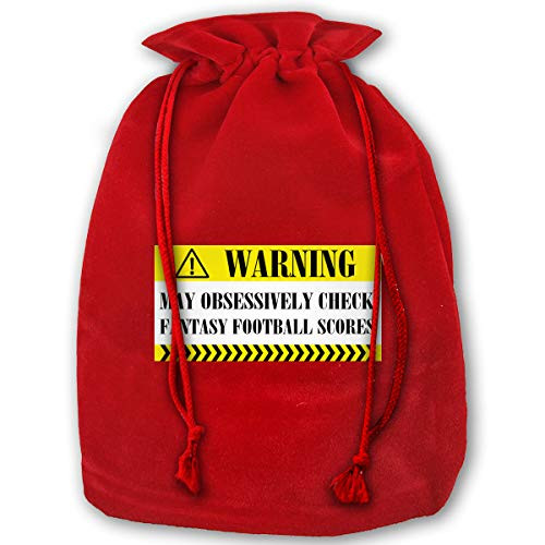 Christmas Gift Bags  Fantasy Football Gold Velvet Santa Sack for Xmas Party Favors  Grocery Wrapping Storage Bags for Kids