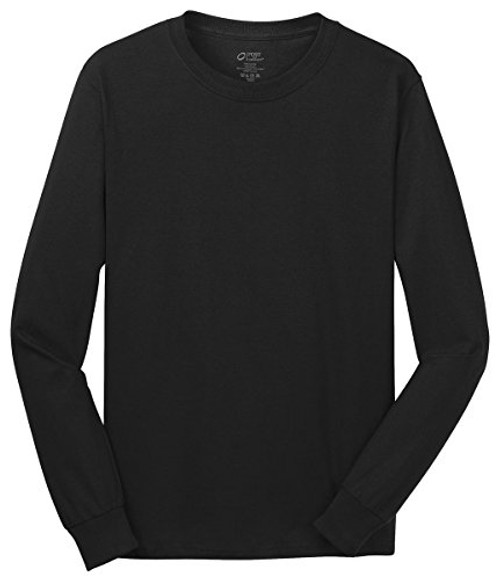 Port  and  Company Men s Long Sleeve 54 oz 100 percent  Cotton T Shirt L Jet Black