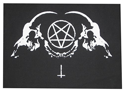 Goat Skull Back Patch - Demonic Baphomet Pentagram Devil demon dragon Evil Leviathan Cross Goat s Head Gothic Metal Occult Punk Satan Satanic Skeleton Voodoo Wicca Witchcraft 666 Inverted demon
