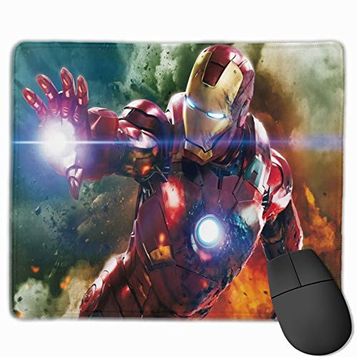 Iron Superhero Man Gaming Mouse Mat  Non-Slip Rubber Mouse Pad  10x12 in Rectangular Waterproof Mouse Pad