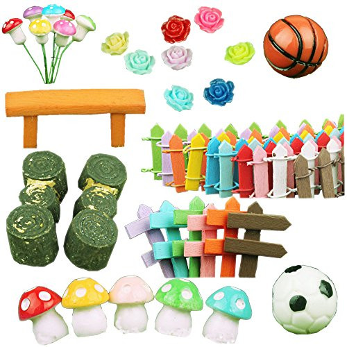 41 Pcs Fairy Garden Kits Figurines for Miniatures Ornaments Fairies Gardens House Terrarium Kit Dollhouse Supplies DIY Outdoor Decorations Moss Micro Landscaping Decor