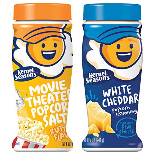 Kernel Season s Popcorn Seasoning Jumbo Movie Theater Butter Variety Pack  Salt  and  White Cheddar  8.5 oz  Pack of 2