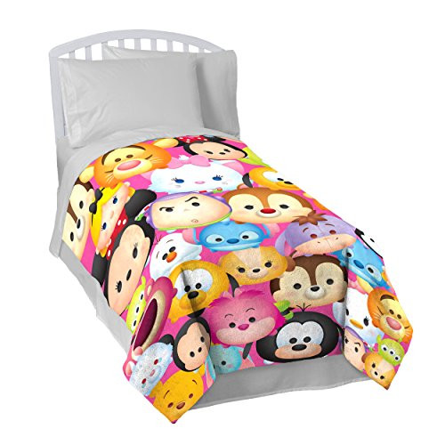 Disney Tsum Tsum "Faces" Flannel Plush with Silk Touch Reverse 62" x 90" Twin Blanket Disney Tsum Tsum "Faces" Flannel Plush with Silk Touch Reverse 62" x 90" Twin Blanket