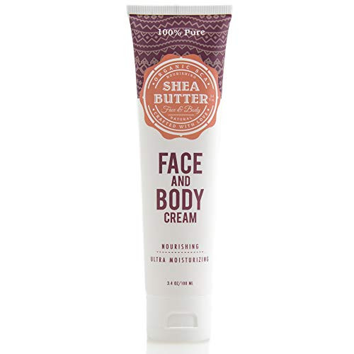 Organic SCA Amazing Shea Butter Moisturizing Face and Body Cream  Natural Travel Size -3.4 oz 100 ml-  Non-Greasy Rejuvenating Body and Face Cream