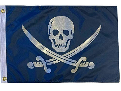 Flappin  Flags Pirate Navy Jack Rackham Outdoor Garden Flag 12 x 18 in.