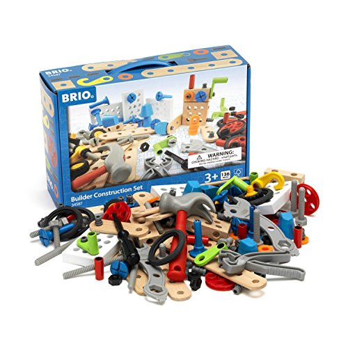 BRIO 34587 Builder Construction Set | 136 Piece Construction Set for Kids Age 3 and Up