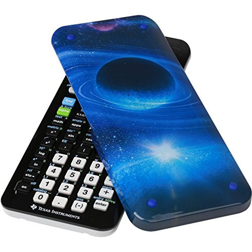 Guerrilla Hard Slide Case for Texas Instruments TI-84 Plus CE Color Edition Graphing Calculator With Screen protector and Graphing Ruler, Galaxy