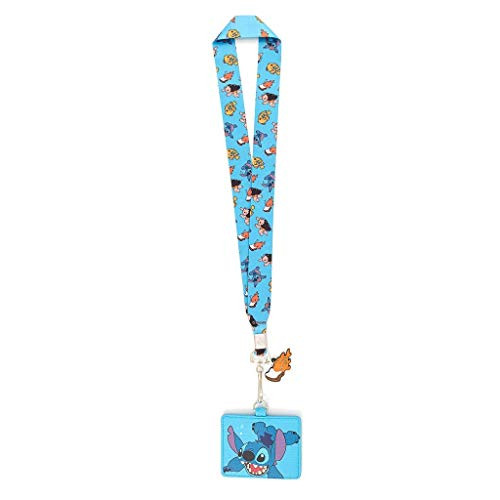 LOUNGEFLY X Disney LILO and Stitch Swimming Image Lanyard with CARDHOLDER LOUNGEFLY X Disney LILO and Stitch Swimming Image Lanyard with CARDHOLDER