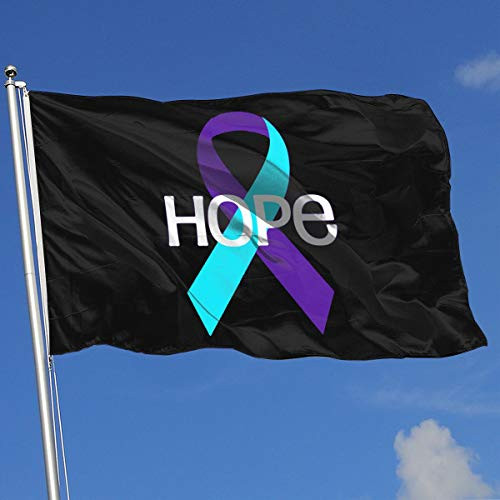 VHHFLG378 Suicide Prevention Awareness Adjustable Wall Mount Flag Holder House Banner 3 by 5-Feet