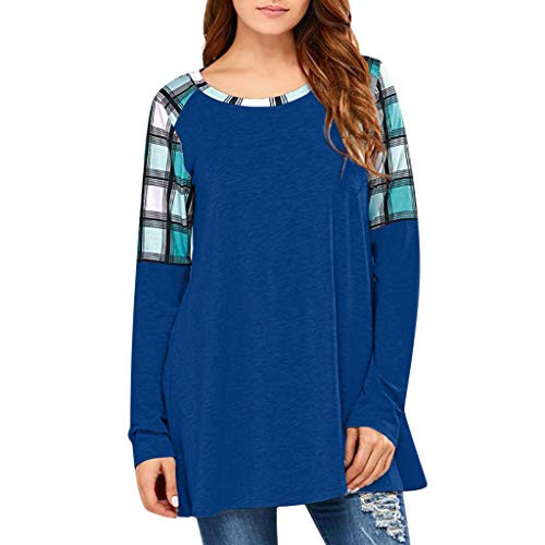 Chanyuhui Shirt Women s Lightweight Color Block Long Sleeve Loose Fit Pullover Sweatshirts Tunics Tops Shirts