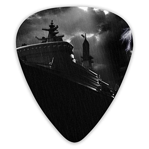 Guitar Bass Picks Grip for electric guitar  acoustic guitar  Ukulele  mandolin Medium Lightning Sea Ship -12 Pack-