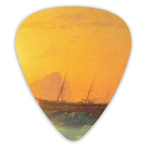 Guitar Bass Picks Grip for electric guitar  acoustic guitar  Ukulele  mandolin Medium Ancient Ship -12 Pack-