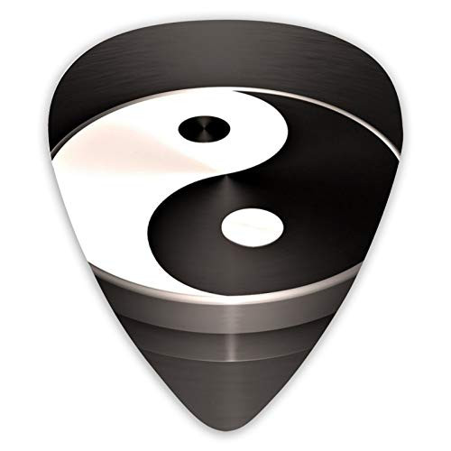 Guitar Bass Picks Grip for electric guitar  acoustic guitar  Ukulele  mandolin Medium Yin Yang -12 Pack-