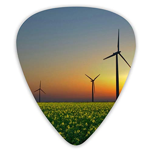 Guitar Bass Picks Grip for electric guitar  acoustic guitar  Ukulele  mandolin Medium Windmill Field -12 Pack-
