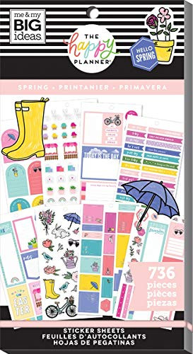 ME  and  MY BIG IDEAS Happy Planner STCKRS  Spring  736 Pkg