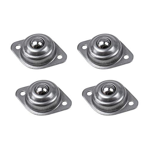 AUEAR  4 Pack 1 2 inch Roller Ball Transfer Bearings Stainless Steel Screw Mounted Round Ball Bearings Universal Rotation Caster