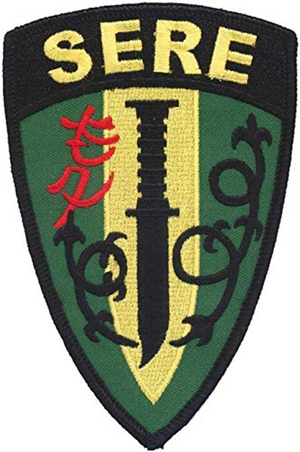 US Navy SERE Patch - 3 3 16 inch X 5 inch merrowed Edged Wax Backed Embroidered Novelty Patch - USMC - Seals - Special Warfare - Navy Aviation - POW-MIA - Bud - Survival Evasion Resistance and Escape US Navy SERE Patch - 3 3 16 inch X 5 inch merrowed Edged Wax Backed Embroidered Novelty Patch - USMC - Seals - Special Warfare - Navy Aviation - POW-MIA - Bud - Survival Evasion Resistance and Escape