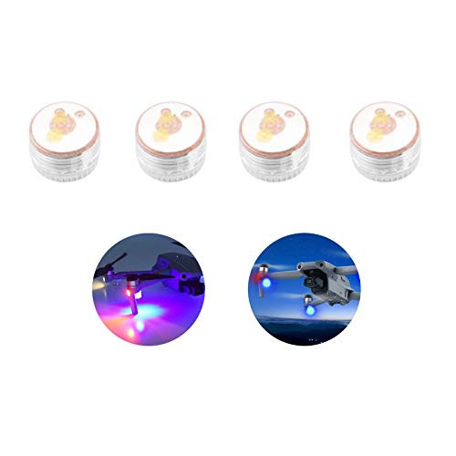 FengCheng 4PCs LED Navigation Light Kit with Battery  for DJI Mavic Mini 2 Drone Lighting Accessories  Portable Adhesive Mavic Mini 2 Drone Flash Light  Night Flying Drone Accessories Strobe LED Lamp