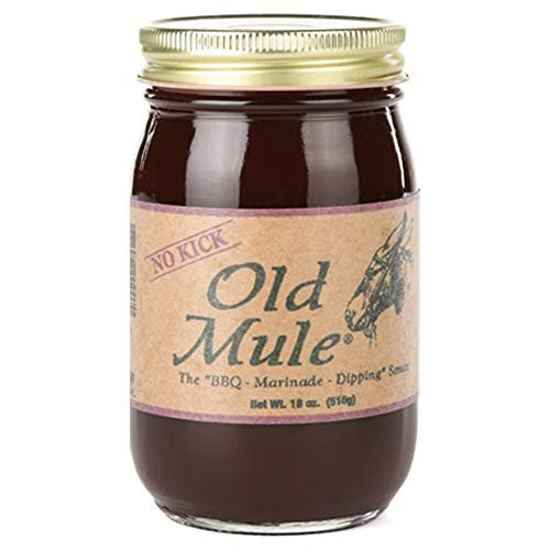 Old Mule BBQ Dipping Sauce -No Kick Marinade 18 Ounce Jar-