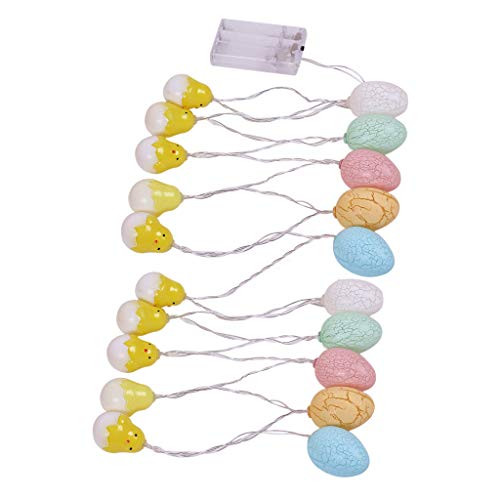 Outerrim Easter Chick Eggs Wire String Lights - Steady On Easter Eggs Ornaments LED String Lights Decorations String Lights for Easter Halloween Christmas Holidy Party Home Decor -20-
